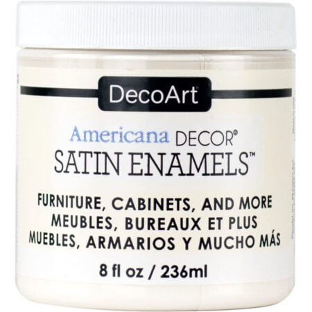 DecoArt Satin Enamels Acrylic Paint, 8 fl. oz, Jar,Warm White (Pack of 1) - Image 2